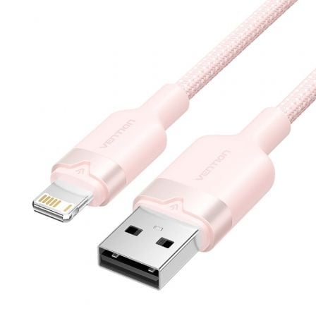 Cable USB Lightning Vention LANBH/ USB Macho - Lightning Macho/ 480Mbps/ 1m/ Rosa_0