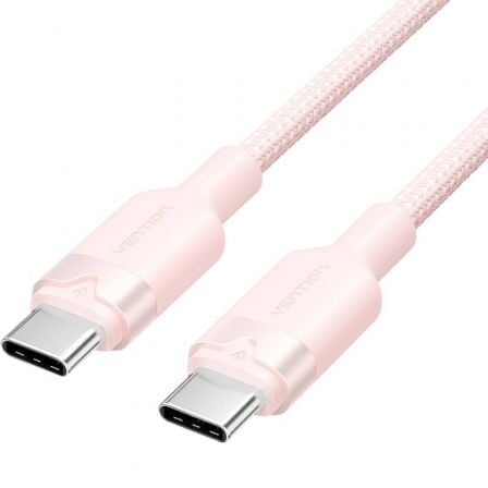 Cable USB 2.0 Tipo-C 3A Vention TRDPH/ USB Tipo-C Macho - USB Tipo-C Macho/ Hasta 60W/ 480Mbps/ 2m/ Rosa_0
