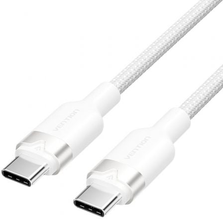 Cable USB 2.0 Tipo-C 3A Vention TRDWH/ USB Tipo-C Macho - USB Tipo-C Macho/ Hasta 60W/ 480Mbps/ 2m/ Blanco_0