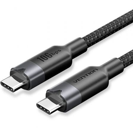Cable USB 3.2 Tipo-C 5A Vention TRGBH/ USB Tipo-C Macho - USB Tipo-C Macho/ Hasta 100W/ 10Gbps/ 2m/ Negro_0