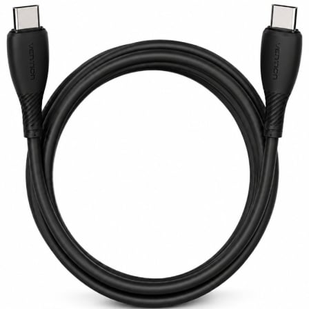 Cable USB 2.0 Tipo-C Vention TRVBF/ USB Tipo-C Macho - USB Tipo-C Macho/ Hasta 60W/ 480Mbps/ 1m/ Negro_0