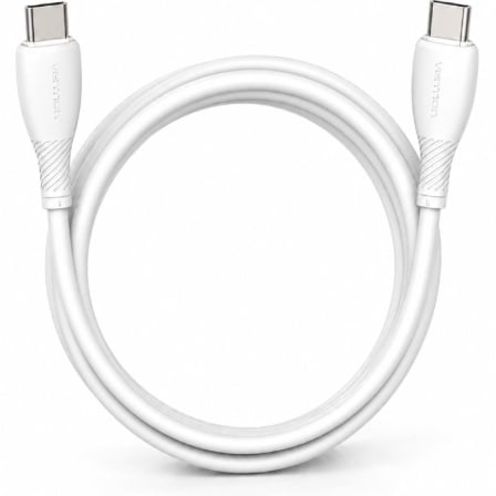 Cable USB 2.0 Tipo-C Vention TRVWF/ USB Tipo-C Macho - USB Tipo-C Macho/ Hasta 60W/ 480Mbps/ 1m/ Blanco_0