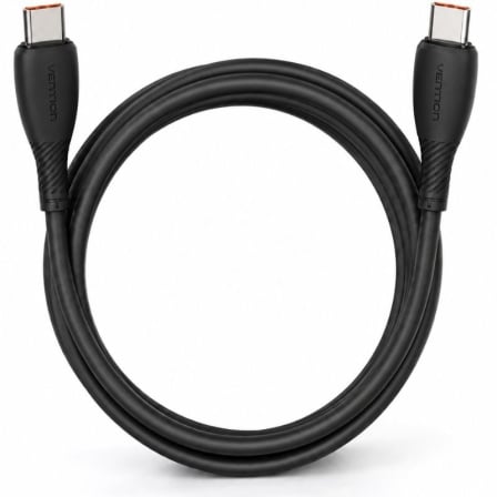 Cable USB 2.0 Tipo-C Vention TRWBH/ USB Tipo-C Macho - USB Tipo-C Macho/ Hasta 100W/ 480Mbps/ 2m/ Negro_0