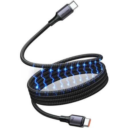 Cable Magnético USB 2.0 Tipo-C 5A Vention TSABG/ USB Tipo-C Macho - USB Tipo-C Macho/ Hasta 240W/ 480Mbps/ 1.5m/ Negro_0