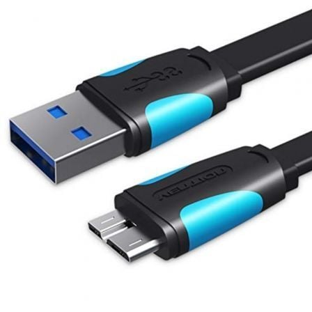 Cable USB 3.0 Vention VAS-A12-B100/ MicroUSB Macho - USB Macho/ Hasta 10W/ 5Gbps/ 1m/ Azul y Negro_0