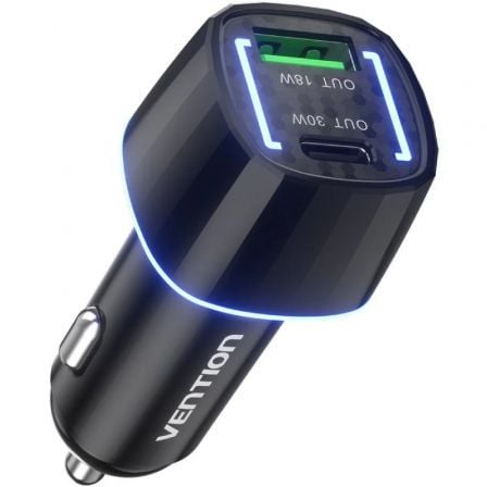 Cargador de Coche Vention FFRB0/ 1xUSB-Tipo C/ 1xUSB/ 48W_0