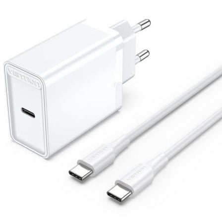 Cargador de Pared Vention FAHWF-EU/ 1xUSB Tipo-C + 2x Cable USB Tipo-C/ 25W_0
