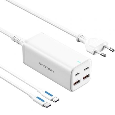 Cargador de Pared Vention FBSWG-EU/ 2xUSB Tipo-C + Cable USB Tipo-C/ 2xUSB/ 100W_0