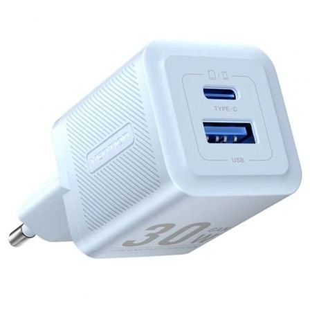 Cargador Gan de Pared Vention FEQL0-EU/ 1xUSB Tipo-C/ 1xUSB/ 30W_0