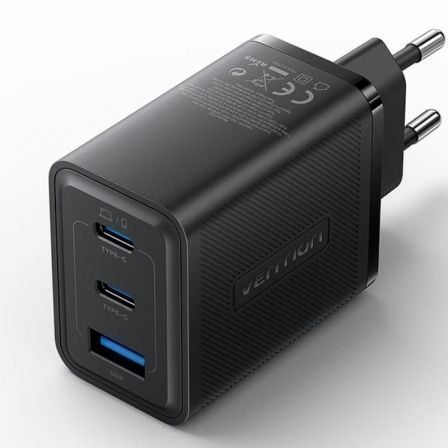 Wall charger, Vention, FERB0-EU,  2xUSB-C, USB- A, 65W/65W/30W, GaN (black)_0