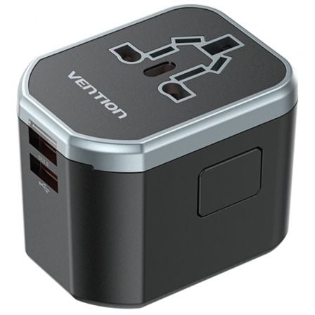 Cargador de Pared Universal Vention FJCB0/ Toma de Corriente Universal/ 1xUSB Tipo-C/ 2xUSB/ 20W_0