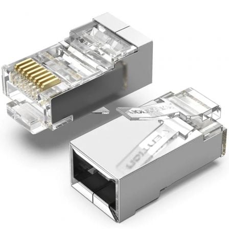 Conector RJ45 Vention / Cat.5e FTP / 10 uds / Preto / IDAR0-10