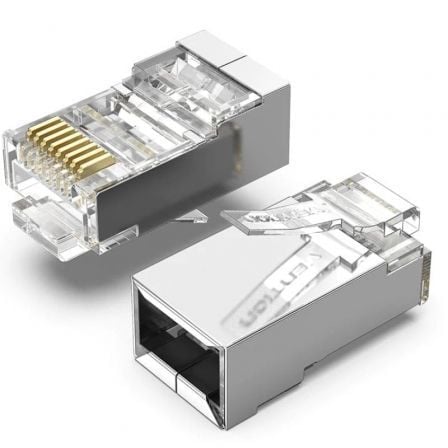 Conector RJ45 VENTION / Cat.6 FTP / 100 uds / Preto / IDCR0-100