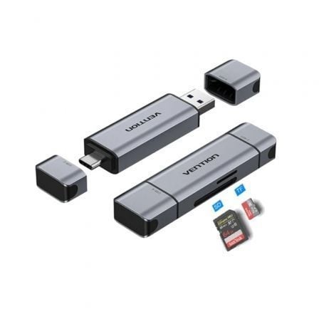 Lector de Tarjetas Externo Vention CLKB0/ USB 3.0 y USB Tipo-C_0