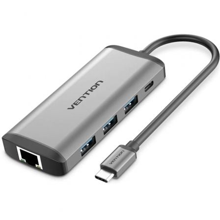 Docking USB Tipo-C Vention CNDHB/ 1xHDMI/ 3xUSB/ 1xUSB Tipo-C PD/ 1xRJ45/ 1xLector tarjetas/ Gris_0