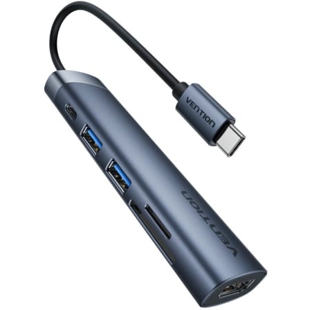 Docking USB Tipo-C Vention THJHB/ 1xHDMI 4K/ 2xUSB/ 1xUSB Tipo-C PD/ Gris_0