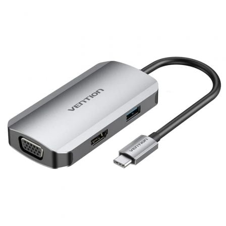Docking USB Tipo-C Vention TOAHB/ 1xHDMI/ 1xVGA/ 1xUSB/ 1xUSB Tipo-C PD/ Gris_0