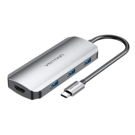 Docking USB Tipo-C Vention TODHB/ 1xHDMI/ 3xUSB/ 1xUSB Tipo-C PD/ Gris_0