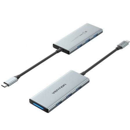 Docking USB Tipo-C Vention TOPHB/ 1xHDMI/ 3xUSB/ 1xLector Tarjetas SD y MicroSD/ Gris_0