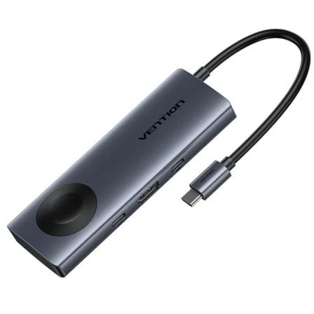 Docking USB Tipo-C con Carga Inalámbrica Vention TPMHB/ 1xHDMI 4K/ 2xUSB/ 1xUSB Tipo-C/ 1xUSB Tipo-C PD/ Gris_0