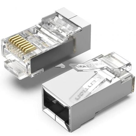 Conector RJ45 Vention / Cat.5e / 50 uds / Preto / IDAR0-50