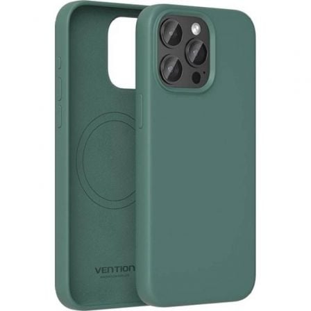 Funda Silicona con Magsafe Vention KUFG0-30/ Compatible con iPhone 15 Pro/ Verde Ciprés_0