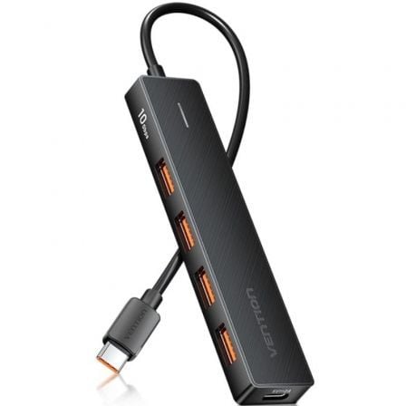 Hub USB 3.2 Vention CHJBB/ 4xUSB/ 1xUSB Tipo-C/ 15cm_0