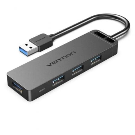 Hub USB 3.0 Vention / 4xUSB / MicroUSB PD / 1m / Preto / VEN-HUB_CHLBF