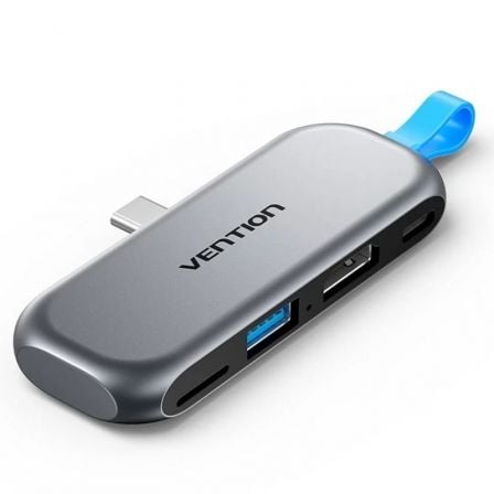Docking Sin Cables USB Tipo-C Vention THYH0/ 1xUSB/ 1xHDMI/ 1xUSB Tipo-C PD/ 1xLector de Tarjetas/ Gris_0