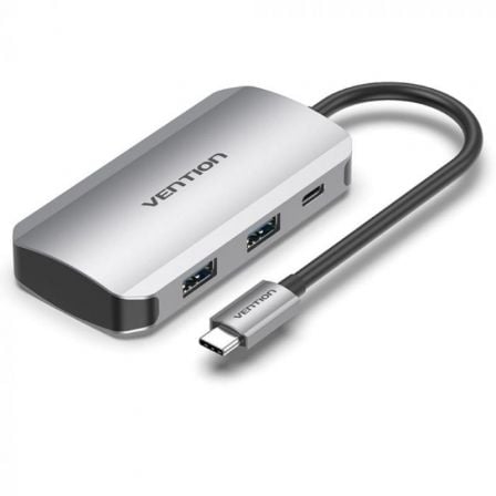 Hub USB Tipo-C Vention / 4xUSB / 1xUSB Tipo-C PD / Preto / TNBHB