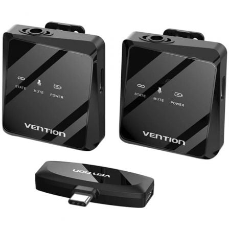 Micrófono Inalámbrico con Clip Vention NCBB0/ USB Tipo-C/ Incluye Receptor/ 2 unidades_0