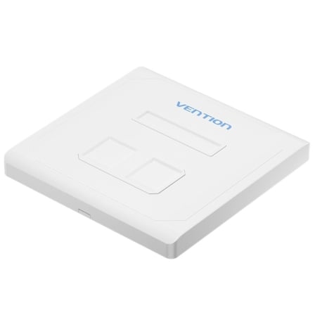 Placa de Pared Keystock Vention IFEW0/ 2 Puertos RJ45_0