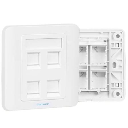 Placa de Pared Tipo 86 Vention IFFW0/ 4 Puertos RJ45_0
