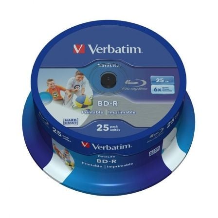 Blue-Ray BD-R Verbatim 43811 Imprimible 6X/ Tarrina-25uds_0