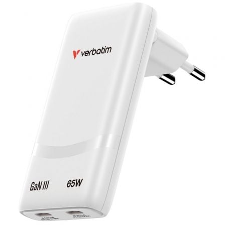 Cargador de Pared GaN Verbatim Fold 'n' Go/ 2xUSB Tipo-C/ 65W_0