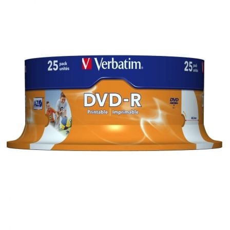 DVD-R Verbatim Imprimible 16X/ Tarrina-25uds_0
