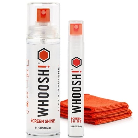 Kit Limpiador de Pantallas Whoosh Kit DUO WSH004/ Spray 100ml + Spray 8ml + 2 Paños Microfibra_0