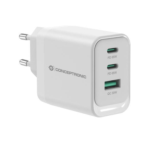 CARICATORE PD USB 3-PORTE 65W GaN, 2x USB-C, 1x USB-A, QC 3.0, PPS, PD 3.0 (ALTHEA21W65)_0