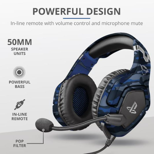 GXT 488 FORZE-B CUFFIE GAMING CERTIFICATE PLAYSTATION - CAMOUFLAGE/BLU_0