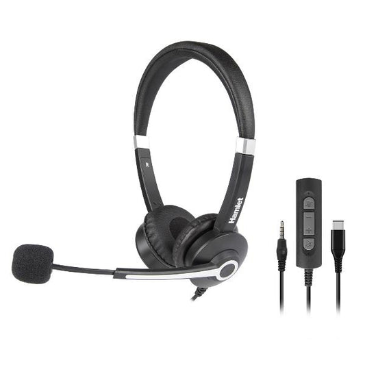 HHEADM-CJS CUFFIA BI-AURALE CON MICROFONO USB-C + JACK 3.5mm + TELECOMANDO_0