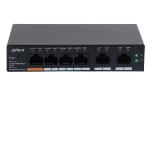 Dahua Technology DH-CS4006-4GT-60 switch Gestionado L2 Gigabit Ethernet (10/100/1000) Energía sobre Ethernet (PoE) Negro_0