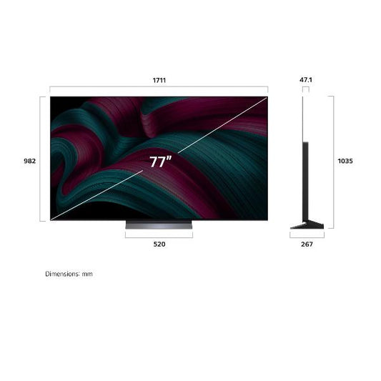 Televisor LG / 77 OLED EVO C5 / 4K UHD / WebOS25 / Preto / OLED77C55LA.API_0