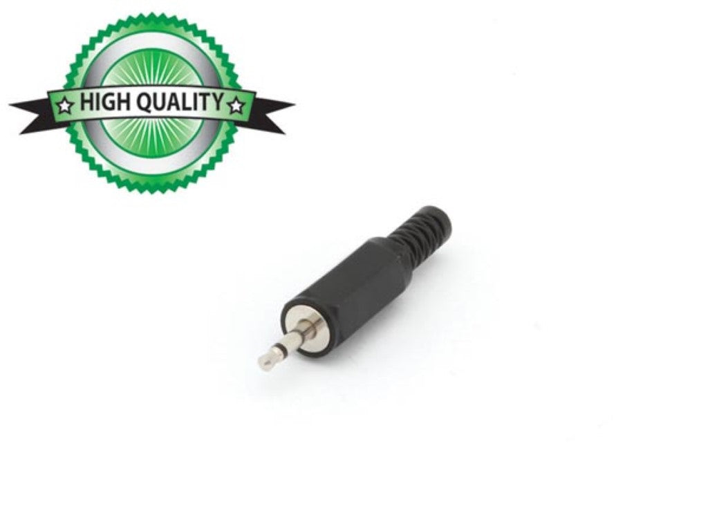 CONECTOR JACK MACHO 2,5mm - PLÁSTICO PRETO MONO_0