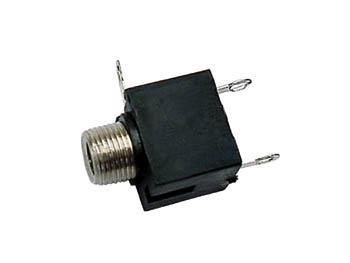 CONECTOR JACK FÊMEA DE 3,5mm - MONTAGEM NO CHASSI PRETO MONO_0