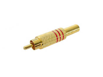 PLUG RCA MACHO - OURO - VERMELHO_0