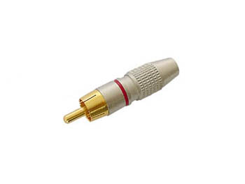 PLUG RCA MACHO - PONTA OURO - VERMELHO_0