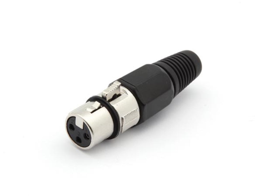 PLUG XLR FÊMEA 3P - NÍQUEL - PRETO_0