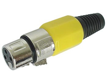 PLUG XLR FÊMEA 3P - NÍQUEL - AMARELO_0