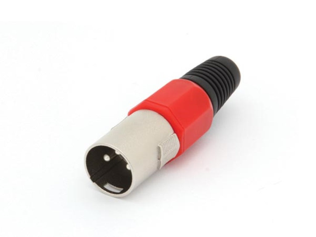 PLUG XLR 3P MACHO - NÍQUEL - VERMELHO_0