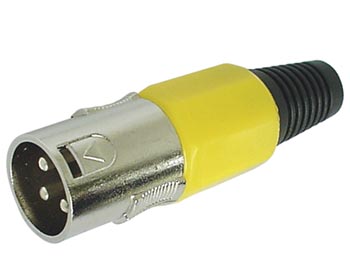 3-PIN MALE XLR PLUG - NICKEL - YELLOW_0